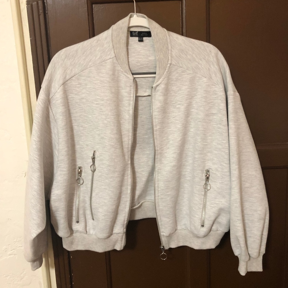 Zara Grey Zipper Jacket